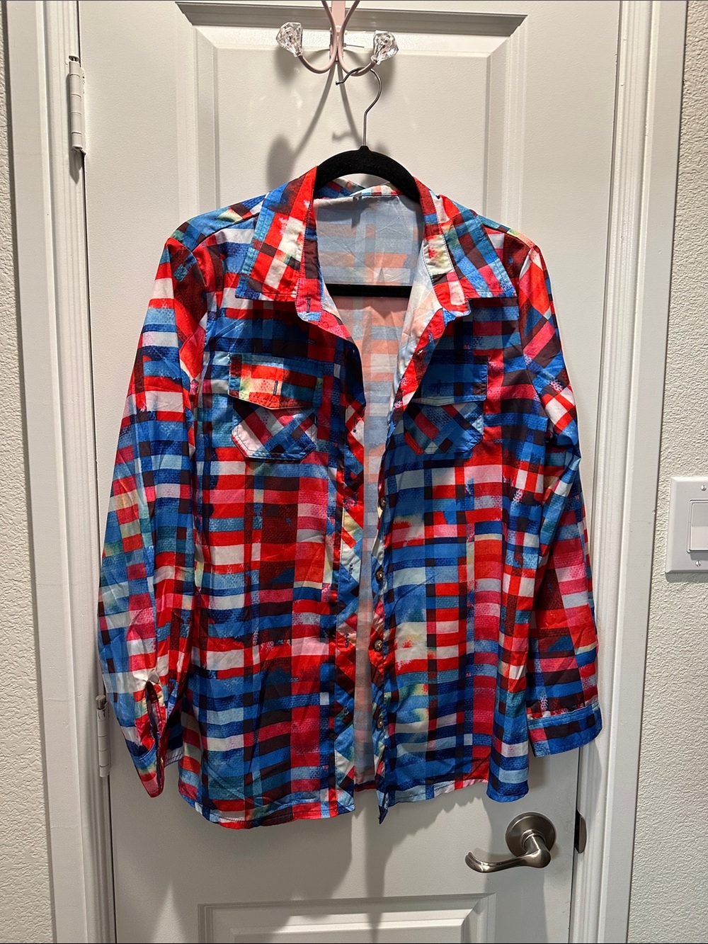Red & Blue Plaid Button-Up shirt